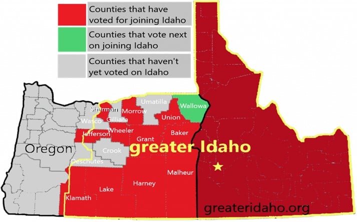 Breaking: Idaho Legislature Passes Bill to Move Idaho-Oregon Border to Include Large Swath Eastern Oregon
