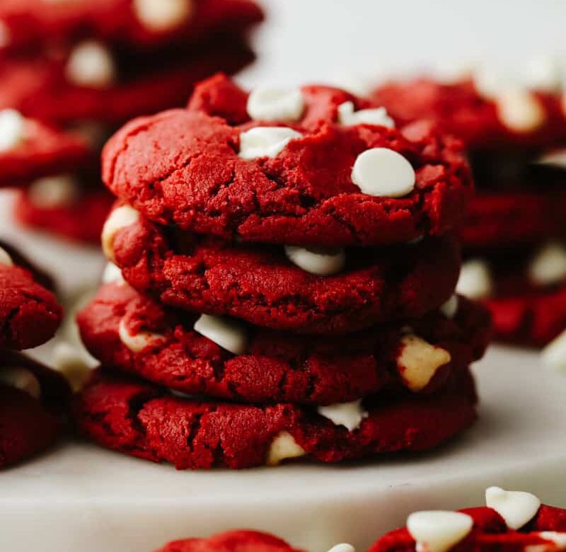 Red Velvet White Chocolate Chip Cookies