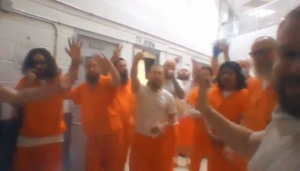 J6 Political Prisoners at DC Gulag Leak Heart-Breaking Video from Inside Jail Praying and Singing National Anthem – VIDEO