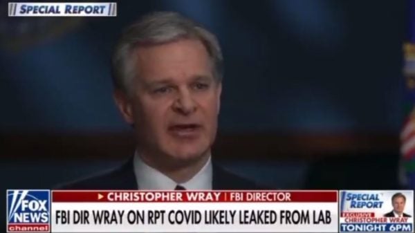 Three Years Later: FBI Director Chris Wray Nonchalantly Admits COVID-19 Virus Likely Came from a Lab Leak in China (VIDEO)